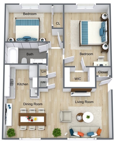 a floor plan of a house with a bedroom and a living room